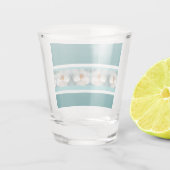 ターコイズ及び花 ショットグラス (裏面)