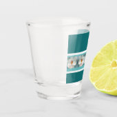 ターコイズ及び花 ショットグラス (左)