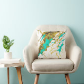 ターコイズ及び金ゴールドの泥酔アルコールインクスプラッシュ クッション (椅子)