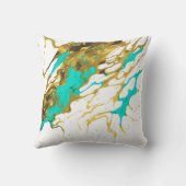 ターコイズ及び金ゴールドの泥酔アルコールインクスプラッシュ クッション (裏面)