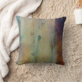 ターコイズ及び黄色い花の枕 クッション (ブランケット)