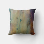 ターコイズ及び黄色い花の枕 クッション (裏面)