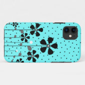 ターコイズ及び黒い花 Case-Mate iPhoneケース (裏面(横))