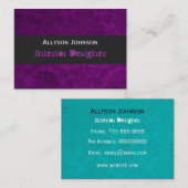 ターコイズ及びDesignerBusiness紫色の内部のカード 名刺 (正面/裏面)