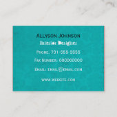 ターコイズ及びDesignerBusiness紫色の内部のカード 名刺 (裏面)