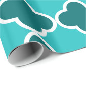 ターコイズ四葉模様 ラッピングペーパー (ロールコーナー)