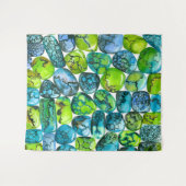 ターコイズ型 タペストリー (正面(横))