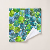 ターコイズ型 バスタオルセット (ウォッシュタオル)