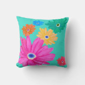 ターコイズ夏フローラ クッション (正面)