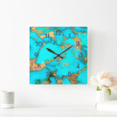 ターコイズ大時計 スクエア壁時計 (ホーム)