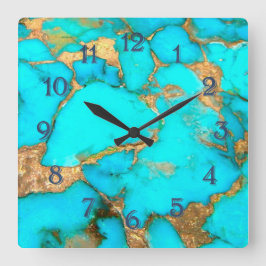 ターコイズ大時計 スクエア壁時計