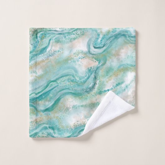 ターコイズ大理石バスタオールセットギフト バスタオルセット (ウォッシュタオル)