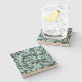 ターコイズ大理石パターン ストーンコースター (横)