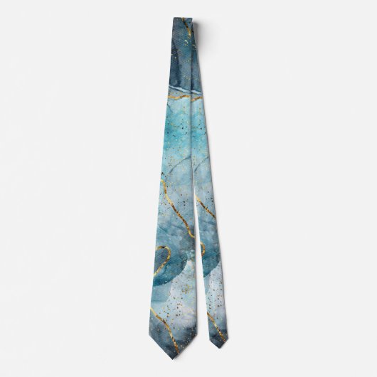 ターコイズ大理石抽象芸術ネックタイ ネクタイ (正面)