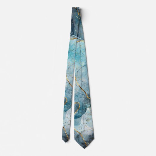 ターコイズ大理石抽象芸術ネックタイ ネクタイ (裏面)