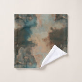 ターコイズ大理石抽象芸術 バスタオルセット (ウォッシュタオル)