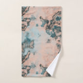 ターコイズ大理石抽象芸術 バスタオルセット (ハンドタオル)