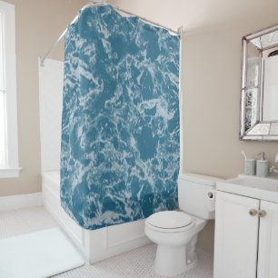 ターコイズ大理石 シャワーカーテン