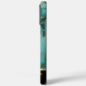 ターコイズ大理石、金ゴールド静脈 Case-Mate iPhoneケース (裏面 / 左)