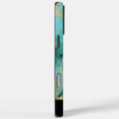 ターコイズ大理石、金ゴールド静脈 Case-Mate iPhoneケース (裏面 / 右)