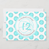 ターコイズ女子のバスケットボールの誕生日またはチームパーティー 招待状 (裏面)