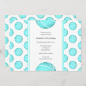 ターコイズ女子のバスケットボールの誕生日またはチームパーティー 招待状 (正面/裏面)