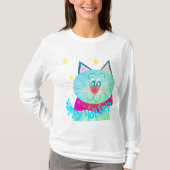 ターコイズ子猫ホリデーファッション Tシャツ (正面)