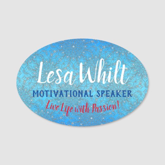 ターコイズ孔雀インスピレーション 名札 (正面)