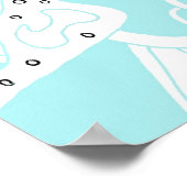 「ターコイズ宇宙」デジタル抽象芸術アートポスター ポスター (角)