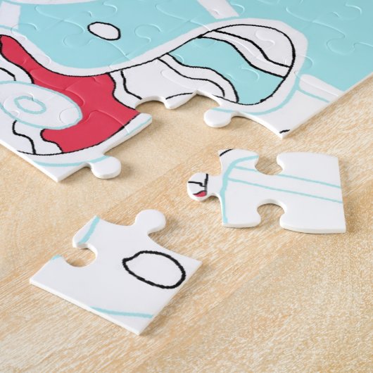 「ターコイズ宇宙」デジタル抽象芸術アート ジグソーパズル (側面)