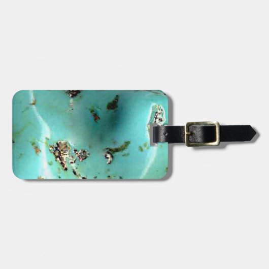 ターコイズ宝石イメージラゲッジタグとストラップ ラゲッジタグ (正面横)