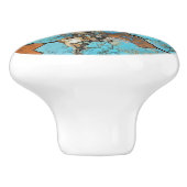 ターコイズ宝石パターン セラミックノブ (側面)