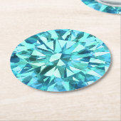 ターコイズ宝石 ラウンドペーパーコースター (アングル)