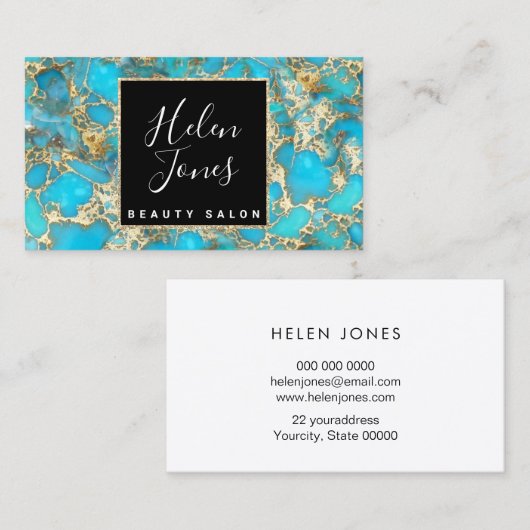 ターコイズ宝石 名刺 (正面/裏面)