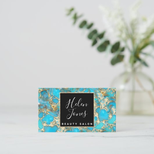 ターコイズ宝石 名刺 (スタンド正面)