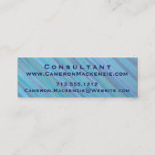 ターコイズ室 |青いティール(緑がかった色)の穏やかなブラカッコいいシストローク スキニー名刺 (裏面)