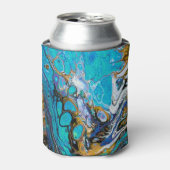 ターコイズ川の水と石の抽象芸術 缶クーラー (缶正面)