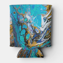 ターコイズ川の水と石の抽象芸術 缶クーラー