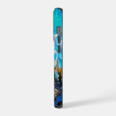 ターコイズ川の水と石の抽象芸術 iPhoneケース (左側面)