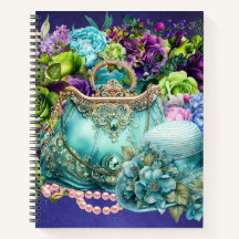 ターコイズ巾着及び帽子手帳