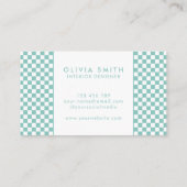 ターコイズ市松模様にモダン 名刺 (裏面)