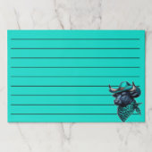 ターコイズ帽子とスカーフ付きカウボーイパターン(の模様が)あるブル ペーパーパッド (正面)