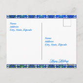 ターコイズ平和と喜びクリスマス ポストカード (裏面)