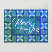 ターコイズ平和と喜びクリスマス ポストカード (正面)