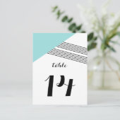 ターコイズ幾何ストライプ表はがき ポストカード (スタンド正面)