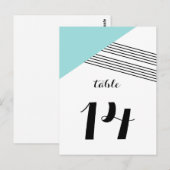 ターコイズ幾何ストライプ表はがき ポストカード (正面/裏面)