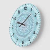 ターコイズ幾何モダン曼荼羅 ラージ壁時計 (傾斜)