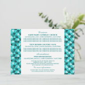 ターコイズ幾何学三角形インフォメーションカード 招待状 (スタンド正面)