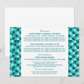 ターコイズ幾何学三角形インフォメーションカード 招待状 (正面/裏面)