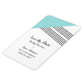 ターコイズ幾何学的ストライプな日付磁石の保存 マグネット (左側)